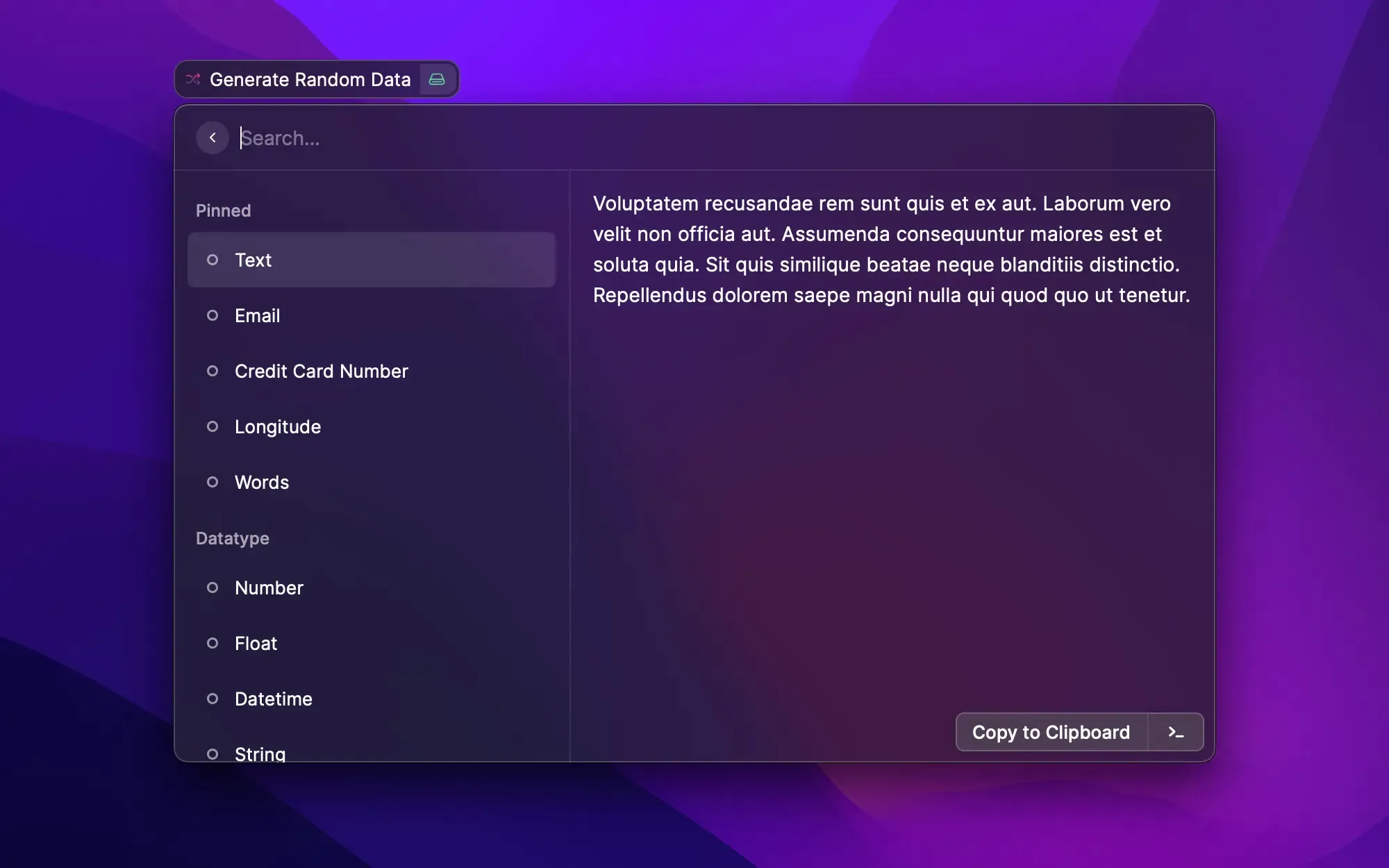 Extension that generates random data Extension that generates random data